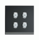 2‑gang push‑button module, Black glass